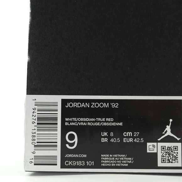 Nike Air Jordan Zoom 92 USA Olympic Basketball Shoes CK9183 101 Mens Size 9